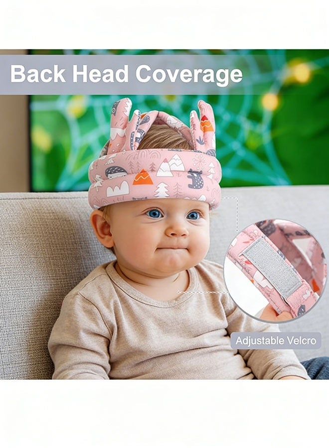 oldlaiben Baby Head Protector,Baby Helmet For Crawling Walking,Adjustable Protective Cap,Lightweight Infant Safety Head Guard Cap,Baby Helmet Breathable,Anti-Collision, Adjustable Toddler Head Protection,With Soft Cushion For Crawling & Walking Infants,Toddlers(Pink) - Image 5